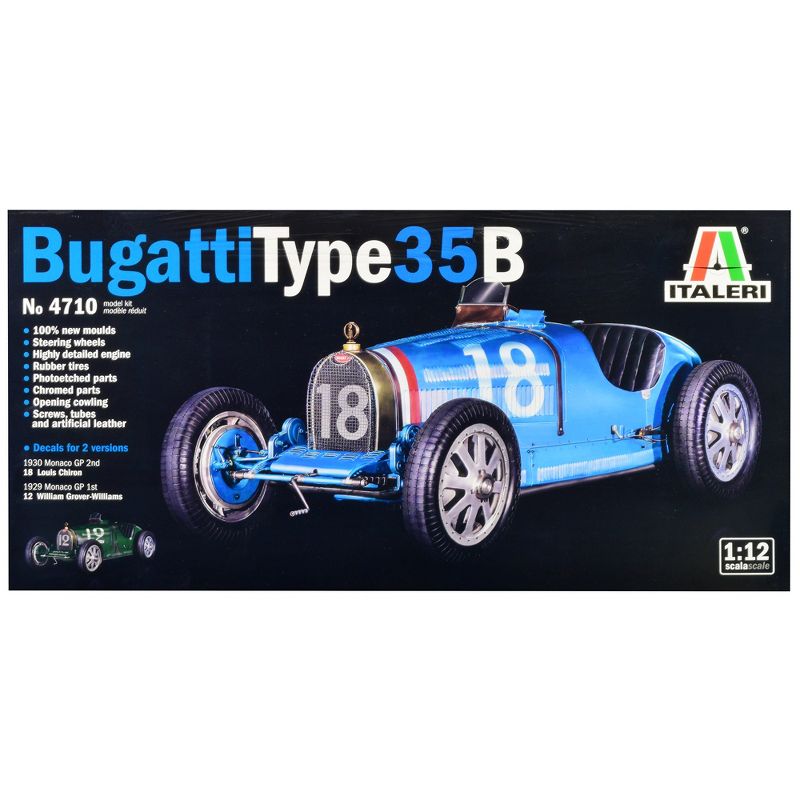 Skill 5 Model Kit Bugatti Type 35B 1/12 Scale Model by Italeri, 1 of 5