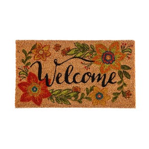Evergreen Colorful Floral Welcome Coir Mat - 1 of 3