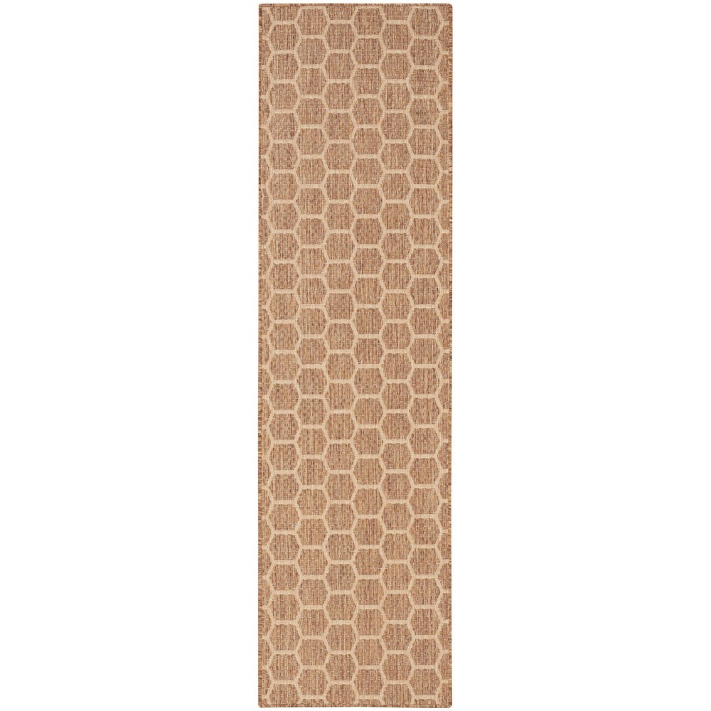 Photos - Doormat Nourison 2'2"x8' Reversible Basics Woven Indoor/Outdoor Runner Rug Tan 