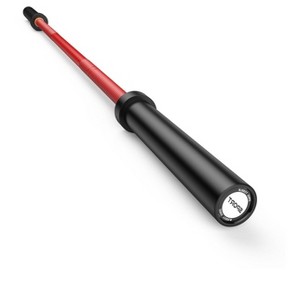 7 ft Barbell Bar, 44 lbs Weight Lifting Bar with 1500 Load Weight Capacity, Fits 2" Plates Red Black - 1 of 4