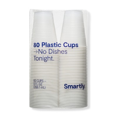 Clear Disposable Cup - 9 fl oz - 80ct - Smartly™