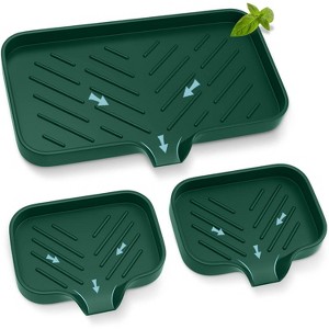 Kitchen Sink/Bathroom Counter Caddy Organizer - Premium Silicone, Self-Draining Soap Tray & Sponge Holder - 1 of 4