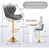 QingMoon Height Adjustable Swivel Barstools, Velvet Tufted Counter Chairs Set of 2 with Chrome Footrest and Base for Kitchen Island, Pub and Cafe - 4 of 4