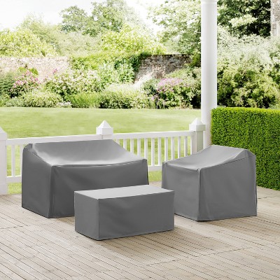 Heavy Duty Dark Gray Vinyl 3-Piece Outdoor Furniture Cover Set