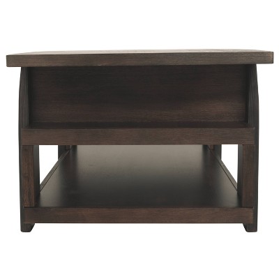 Modern Vailbry 48" Black/Brown Lift-Top Rectangular Cocktail Table