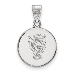 Black Bow Jewelry 10k White Gold North Carolina State Wolfpack NCAA Medium Pendant - 1 of 3