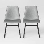 2pk Bowden Faux Leather and Metal Dining Chairs - Threshold™
