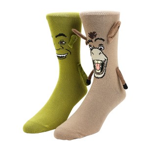 Shrek & Donkey Women's Crew Socks With 3D Arms-OSFA - 1 of 4