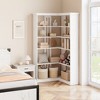 72.8in Tall 5 Tier Corner Bookshelf Farmhouse Bookcase Large Bookshelf Wood Bookcase Corner Shelf L Shaped Bookshelfs Storage Display Rack - 4 of 4