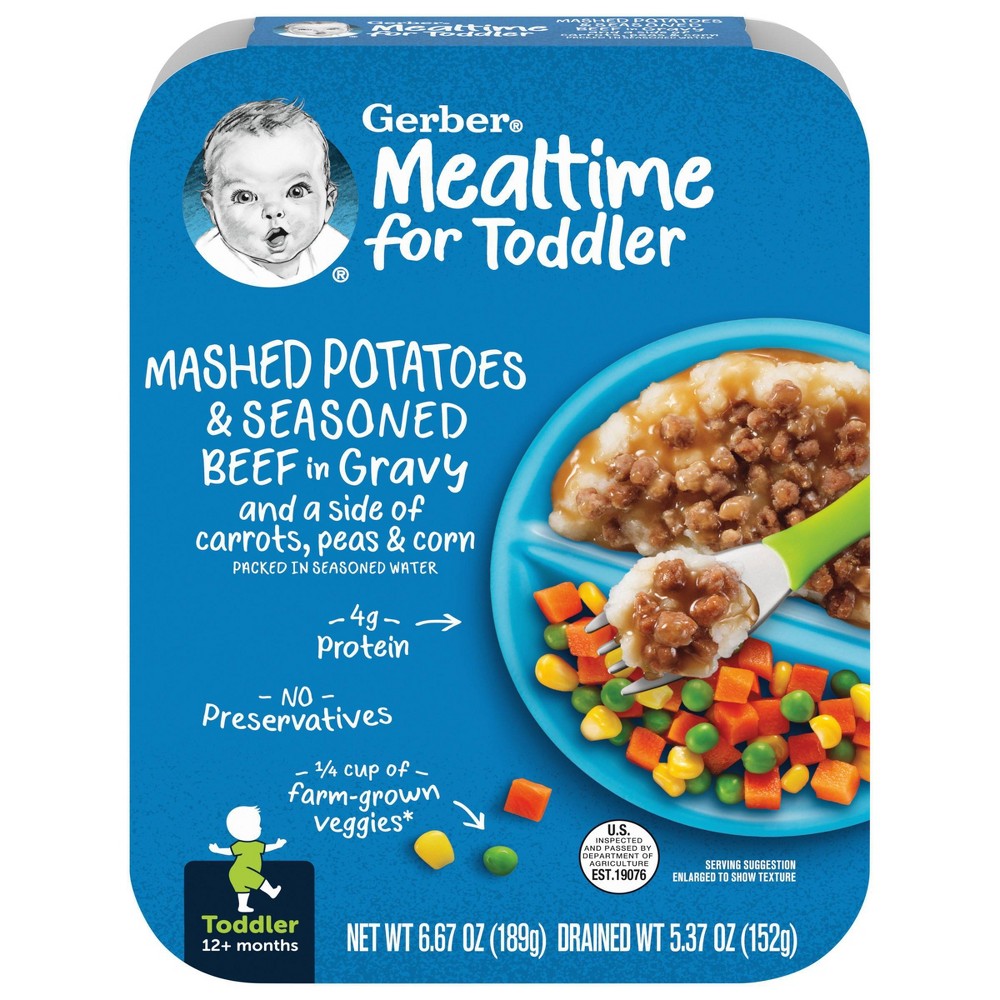 Photos - Baby Food Gerber Mashed Potatoes and Seasoned Ground Beef Baby Meals - 6.67oz 