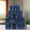 Zero Twist Cotton Solid and Jacquard Bathroom Towel Set by Blue Nile Mills - 2 of 4
