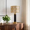 GTCLIGHTING 32.3" Faux Leather Table Lamps for Living Room,Black Gold Modern Nightstand Lamps with Metal hollow lampshade for Bedroom Bedside - 2 of 4