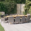 vidaXL 11 Piece Patio Dining Set with Cushions Gray - Gray 10 - 2 of 4