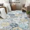 Vintage Washable Door Mat Small Farmhouse Floral Accent Rugs with Non-Slip Backing, Stain-Resistant Oriental Indoor Carpet - 4 of 4