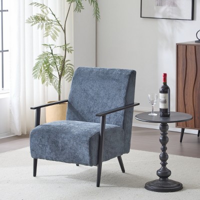1pc Modern Lounge Chair with Polyester Upholstery and Metal Frame No Table Included for Living Room Bedroom or Office Use - Coolbibila