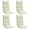 vidaXL Highback Chair Cushions 4 Pcs - Cream Oxford Fabric PP Fiber Filled Seat Pads for Garden Patio/Indoor Use, 47.2" x 19.7" x 2.8" - 3 of 4