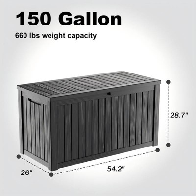 Chic Crate-150-Gal Water Resistant Resin Lockable Deck Box