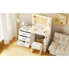 Sapphtopaz Makeup Vanity Desk with Lights Elegant Vanity Desk with Socket, Hairdryer Shelving, Mirror, Drawer for Bedroom, Powder Room - 3 of 4