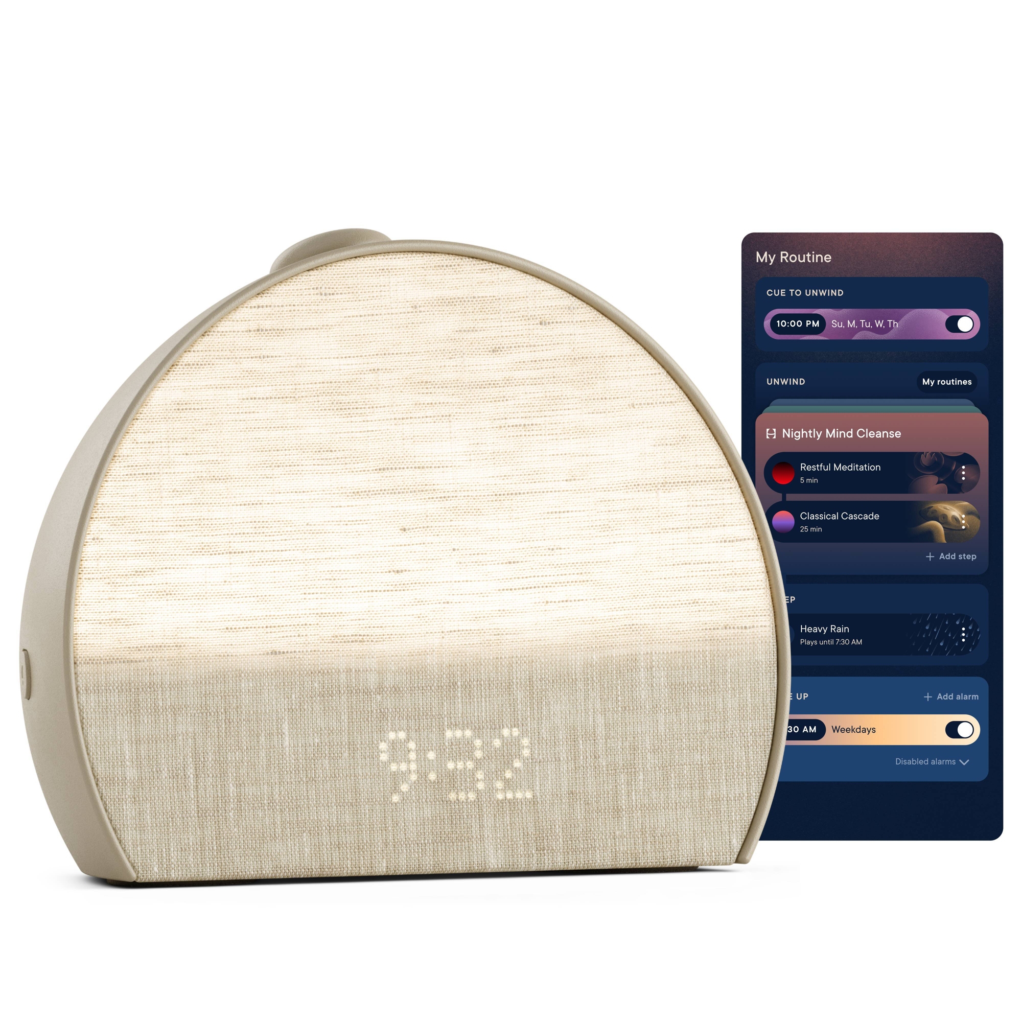 Hatch Restore 3 Sunrise Alarm Clock Sound Machine Smart Light - Greige: Nature White, Ocean, Brown Noise