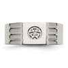 Black Bow Jewelry Men's 9mm Stainless Steel & CZ Grooved Tapered Signet Ring - 4 of 4