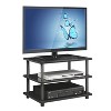 Furinno Easy Assembly 3-Tier Corner TV Stand for TVs up to 25" Storage Shleves CorLiving Blackwood - 4 of 4