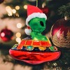 Alien and UFO Glass Christmas Ornament| OrnamentallyYou - 3 of 4