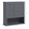 NicBex Bathroom Wall Mount Storage Cabinet Medicine Cabinet with 2 Doors & 3 Tier Storage Shelves - 3 of 4