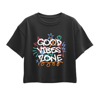 Girls' - Instant Message - Good Vibes Zone Short Sleeve Boxy Graphic T-Shirt