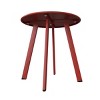 DOMETOUR 17.7x18 Inches Outdoor Side Table, Patio Round Steel End Table Small Accent Table for Patio Balcony Bedroom Living Room - 3 of 4
