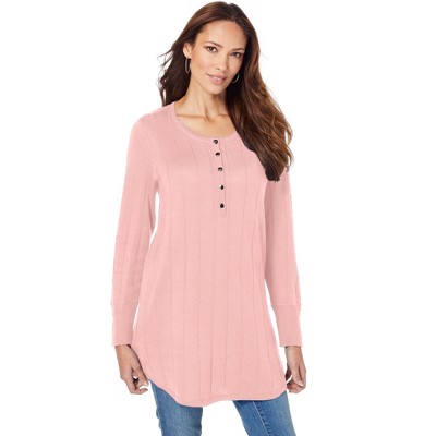 Roaman's Women's Plus Size Soft Eyelash Sweater, 2x - Soft Blush : Target