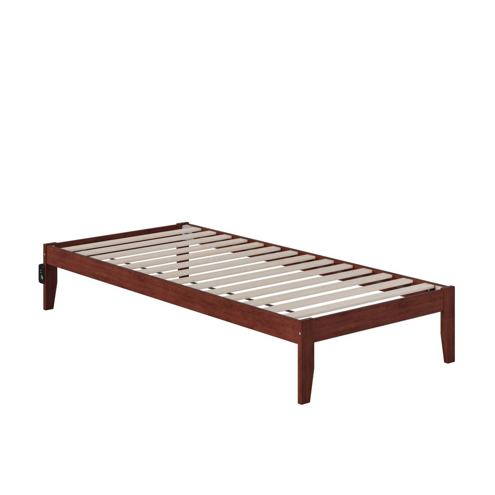 Photos - Bed Frame AFI Twin XL Colorado Bed with USB Turbo Charger Walnut  
