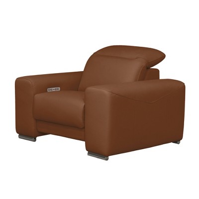 Corinne Leather Power Reclining Chair with Power Headrest Brown - Abbyson Living