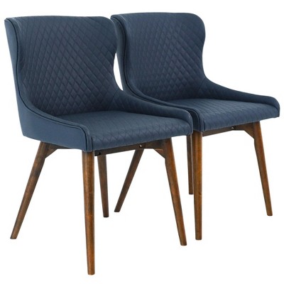 Vynxaria Navy Blue Dining Chairs - Set of 2 for Modern Elegance