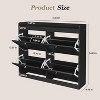 Narrow Large Shoe Storage Cabinet – 4 Flip Drawers, Freestanding Hidden Shoe Rack with Wooden Legs - 2 of 4