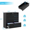 GustoWave Lateral File Cabinet 3 Drawer, Metal Filing Cabinet with Lock & Keys, Fit Letter/Legal/A4 Size Documents for Office & Workspaces - 2 of 4