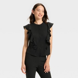 Women's Ruffle Sleeveless Blouse - A New Day™ - 1 of 3