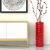 HomeRoots 36" Red Faceted Geometric Resin Floor Vase - 2 of 4