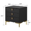 Hitow 3 Drawer Nightstand Metal Base Bedside Dresser - 4 of 4