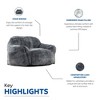 Airsurfer Large Charcoal Gray Bean Bag Chair Ultra Plush Lounge Bean Bag Chair Cozy Seating for Living Room Relaxation - 4 of 4