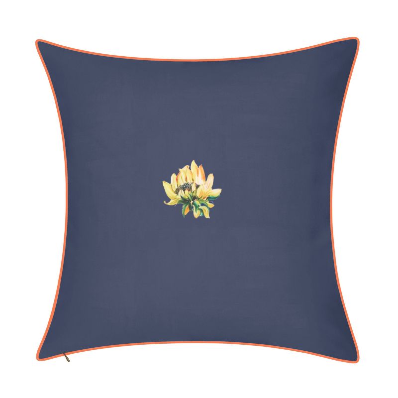 Watercolor Sunflower Indoor/Outdoor Throw Pillow Navy - Edie@Home, 3 of 10