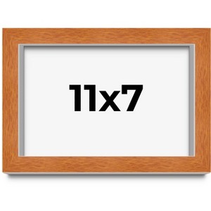 PosterPalooza | Photo Size Modernist Brown Picture Frame - UV Acrylic, Foam Board Backing, Hanging Hardware - 1 of 4