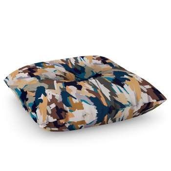 Ninola Design Artistic Texture Blue Gold Floor Pillow - Deny Desings