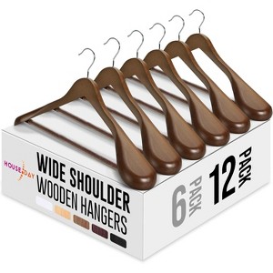HOUSE DAY Wide Shoulder Suit Wooden Hangers - 1 of 4