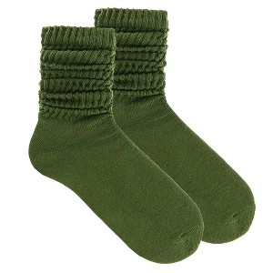Army Green Slouch Socks the Sock Panda (Women's Sizes, Adult Medium) - Lightweight - 1 of 3
