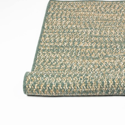 Colonial Mills Monterey Wool Tweed Braided Rug, Teal 27" x 46", Rectangle Shape