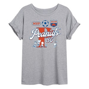 Women's - Peanuts - Soccer Jersey Oversized Graphic T-Shirt - 1 of 4