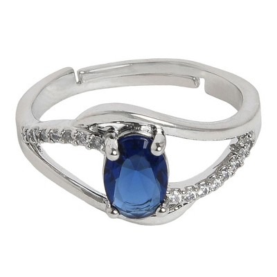 SOHI Women's Blue Swirl Finger Ring