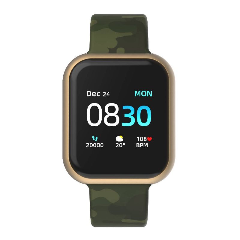 iTouch Air 3 Smartwatch: Gold Case with Green Camo Strap, 3 of 6
