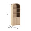 FONTOI Arched Decorative Cabinet, 3-Tier Arched Cabinet with Doors, Arched Bookshelf with Open Display Shelf for Home, Brown, 30"*76"*15" - 2 of 4