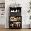 Farmhouse Storage Cabinet, Freestanding Bathroom Organizer with Doors and Drawer - 2 of 4